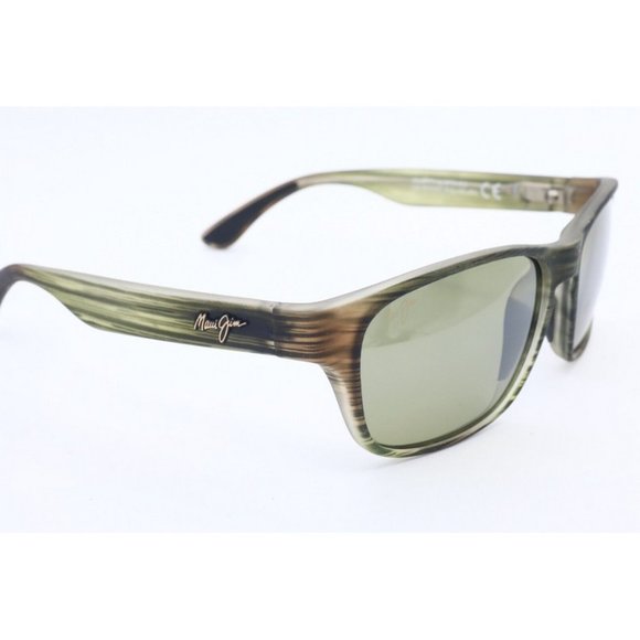 Maui Jim MIXED PLATE MJ 721-15MR Woodgrain Square Sunglasses Green Lenses 58mm - Picture 3 of 7